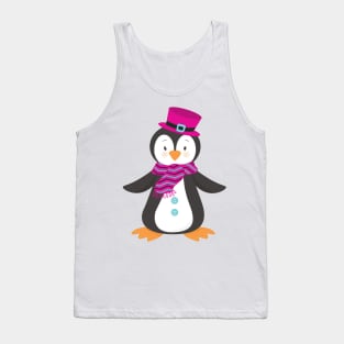 Cute Penguin, Penguin With Hat, Penguin With Scarf Tank Top